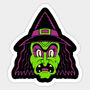 Retro Halloween Witch Sticker